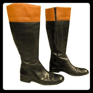 Ann Taylor Blk Leather Riding Boot Size 8